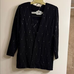 St John Black Diamond Sparkle Suit, Size 12